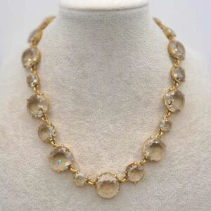 J Crew Large Champaign Round Crystal Statement Necklace